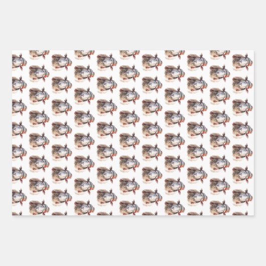 Weihnachtsschaf Geschenkpapier Set (Vorderseite)