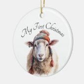 Weihnachtsschaf Keramik Ornament (Links)