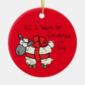 Weihnachtsschaf Kinder Cartoon Keramik Ornament (Vorne)