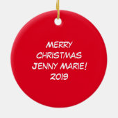 Weihnachtsschaf Kinder Cartoon Keramik Ornament (Hinten)