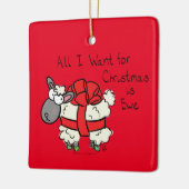 Weihnachtsschaf Kinder Cartoon Keramikornament (Links)