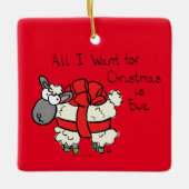 Weihnachtsschaf Kinder Cartoon Keramikornament (Vorderseite)