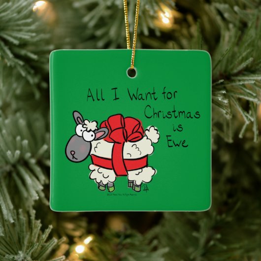 Weihnachtsschaf Kinder Cartoon Keramikornament (Baum)