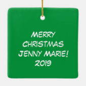 Weihnachtsschaf Kinder Cartoon Keramikornament (Rückseite)