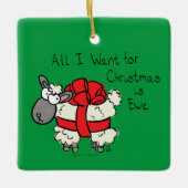 Weihnachtsschaf Kinder Cartoon Keramikornament (Vorderseite)