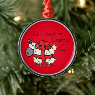 Weihnachtsschaf Kinder Cartoon Ornament Aus Metall