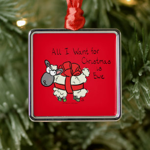 Weihnachtsschaf Kinder Cartoon Ornament Aus Metall