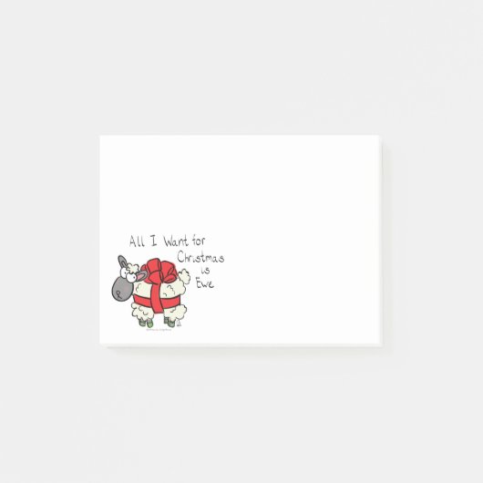 Weihnachtsschaf Kinder Cartoon Post-it Klebezettel (Vorderseite)