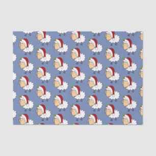 Weihnachtsschaf mit einer Weihnachtsmannmütze Seidenpapier