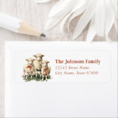 Weihnachtsschaf-Rücksendeadressen-Aufkleber (Insitu)