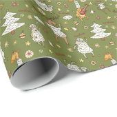 Weihnachtsschaf: Vintage Illustration von Tieren. Geschenkpapier (Rolleneckpunkt)