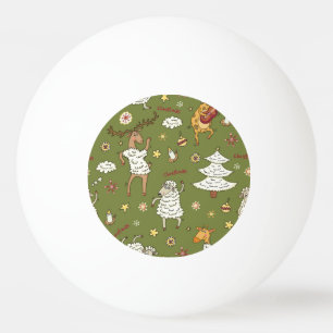 Weihnachtsschaf: Vintage Illustration von Tieren. Tischtennisball