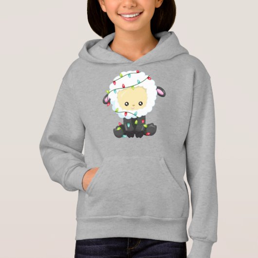 Weihnachtsschaf, Weihnachtslicht, Niedliches Schaf Hoodie (Vorderseite)