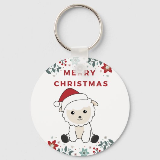 Weihnachtsschaf Wintertiere Schlüsselanhänger (Vorderseite)