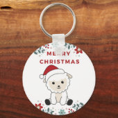 Weihnachtsschaf Wintertiere Schlüsselanhänger (Vorderseite)