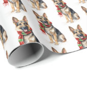 Weihnachtsschäfer auf Weiß Geschenkpapier (Rolleneckpunkt)