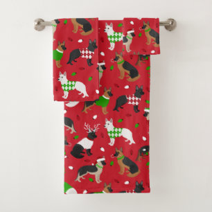 Weihnachtsschäfer Badhandtuch Set