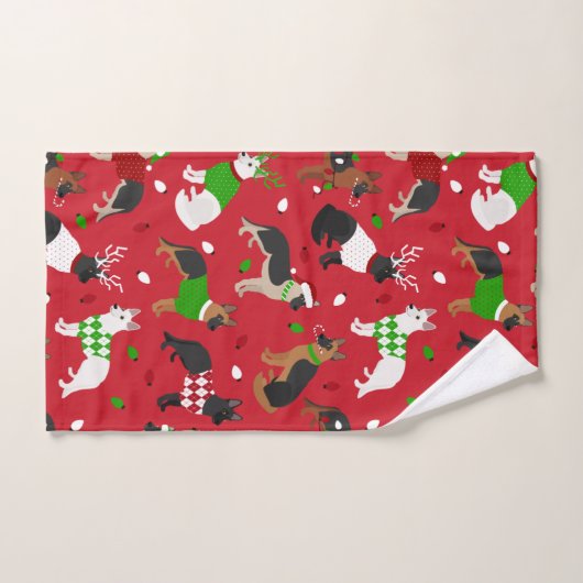 Weihnachtsschäfer Badhandtuch Set (Handtuch)