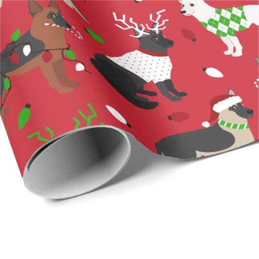 Weihnachtsschäfer Geschenkpapier (Rolleneckpunkt)