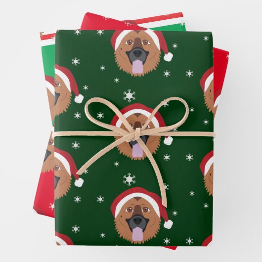 Weihnachtsschäfer Hund Schneeflocke Geschenkpapier Set (Beispiel)
