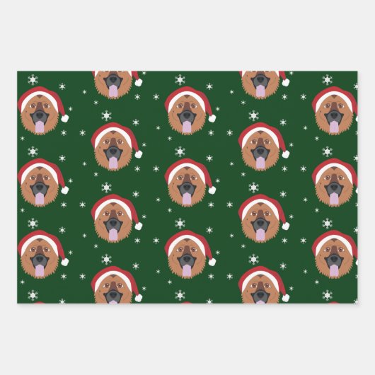 Weihnachtsschäfer Hund Schneeflocke Geschenkpapier Set (Vorderseite)