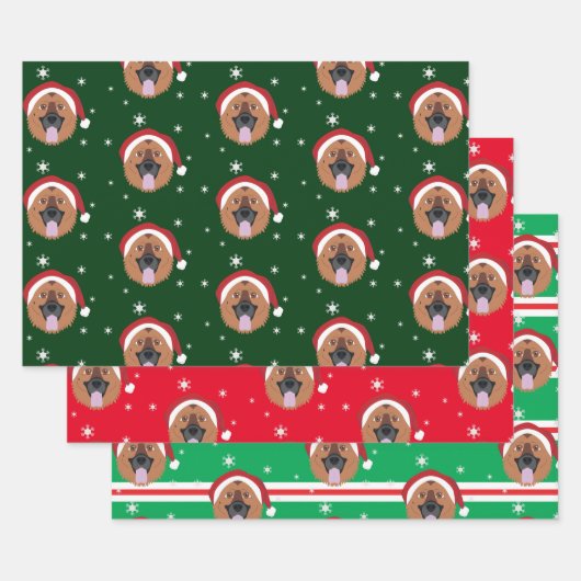 Weihnachtsschäfer Hund Schneeflocke Geschenkpapier Set (Set)