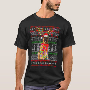 Weihnachtsschäfer Hund Weihnachtsleuchten Ugly Xm T-Shirt