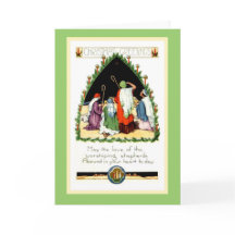 Weihnachtsschäfer-Karte im Jugendstil