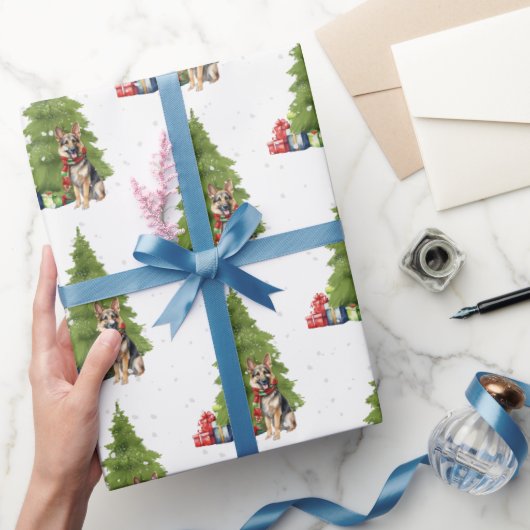 Weihnachtsschäfer mit Geschenken Geschenkpapier (Schenken)