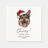 Weihnachtsschäfer Personalisierter Hund Serviette (Vorderseite)