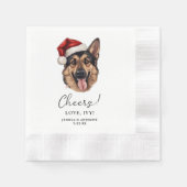 Weihnachtsschäfer Personalisierter Hund Serviette (Vorderseite)
