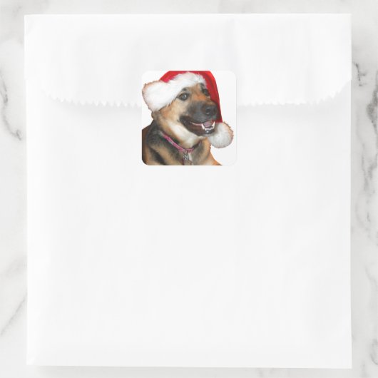 Weihnachtsschäfer Quadratischer Aufkleber (Tasche)