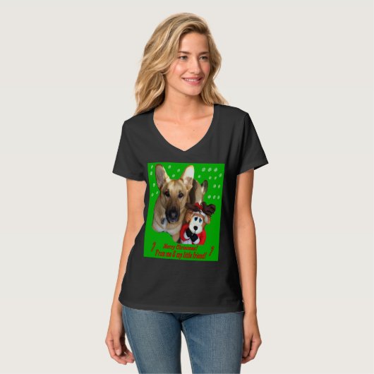 Weihnachtsschäfer, Reindeer Women's V-Neck T-Shirt (Vorderseite Vollansicht)