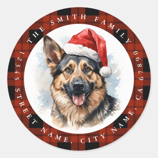 Weihnachtsschäfer Runder Aufkleber (Vorderseite)