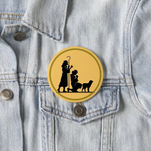 Weihnachtsschäfer-Silhouette Button (Beispiel)