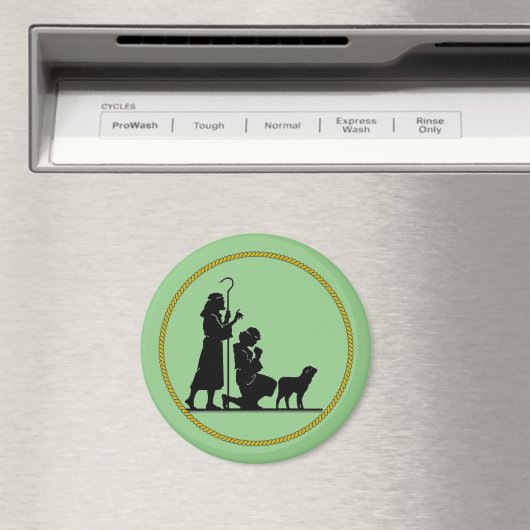 Weihnachtsschäfer-Silhouette Magnet (In Situ (Geschirrspüler))