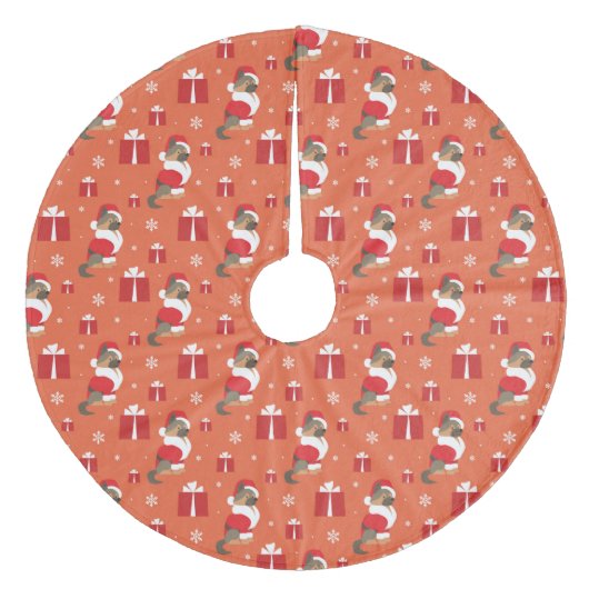 Weihnachtsschäfer und Präsentationsmuster Fleece Weihnachtsbaumdecke (Vorderseite)