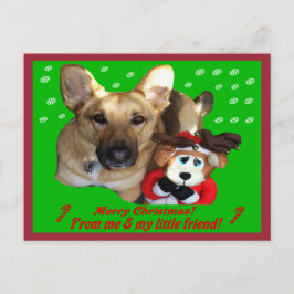 Weihnachtsschäfer und Toy Rentier Feiertagspostkarte