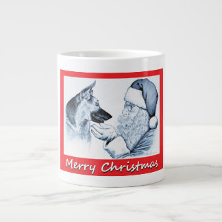 Weihnachtsschäfer und Weihnachtsmann Jumbo-Tasse