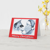 Weihnachtsschäfer und Weihnachtsmann Karte (Gelbe Blume)