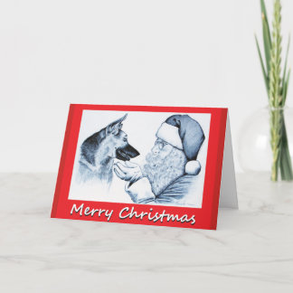 Weihnachtsschäfer und Weihnachtsmann Karte