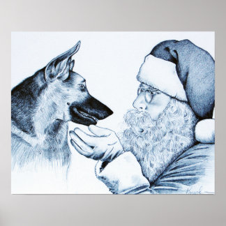 Weihnachtsschäfer und Weihnachtsmann Poster