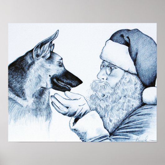 Weihnachtsschäfer und Weihnachtsmann Poster (Vorne)