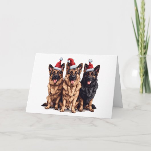Weihnachtsschäfer Weihnachtshunde Feiertagskarte (Vorderseite)