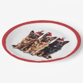 Weihnachtsschäfer Weihnachtshunde Pappteller (Schrägansicht)