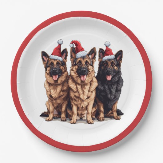 Weihnachtsschäfer Weihnachtshunde Pappteller (Vorderseite)
