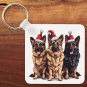 Weihnachtsschäfer Weihnachtshunde Schlüsselanhänger (Vorderseite)