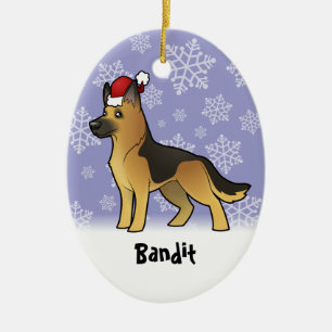 Weihnachtsschäferhund (addieren Sie Ihren Keramikornament