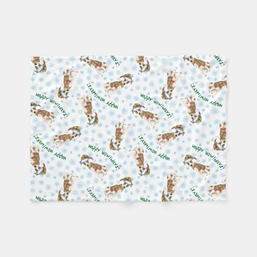 Weihnachtsschale Fleecedecke (Vorderseite (Horizontal))