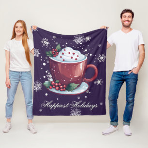 Weihnachtsschale heiße Schokolade Violett Fleecedecke